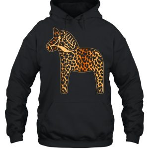 Leopard Cheetah Print Dala Horse Dalecarlian Horse Nordic shirt 5