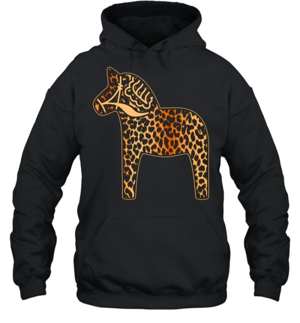 Leopard Cheetah Print Dala Horse Dalecarlian Horse Nordic shirt