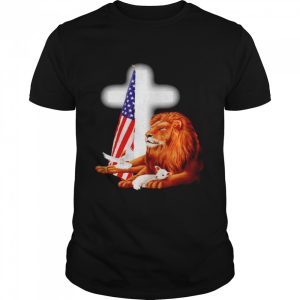 Lion and Lamb Jesus USA flag shirt 1