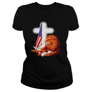 Lion and Lamb Jesus USA flag shirt 2