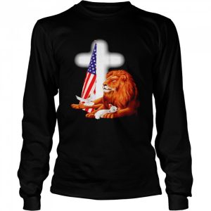 Lion and Lamb Jesus USA flag shirt 3