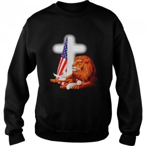 Lion and Lamb Jesus USA flag shirt 4