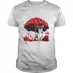 Loving Red Umbrella Black Chihuahua Christmas Sweater Shirt 1