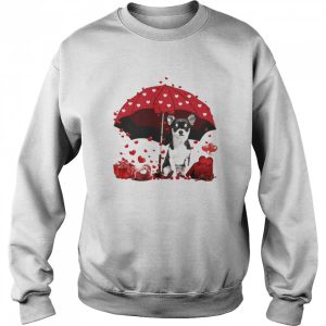 Loving Red Umbrella Black Chihuahua Christmas Sweater Shirt 4