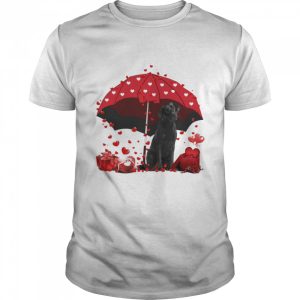 Loving Red Umbrella Black Labrador Christmas Sweater Shirt