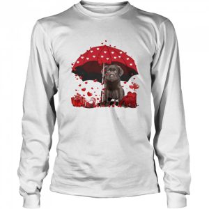 Loving Red Umbrella Chocolate Labrador Christmas Sweater Shirt 3