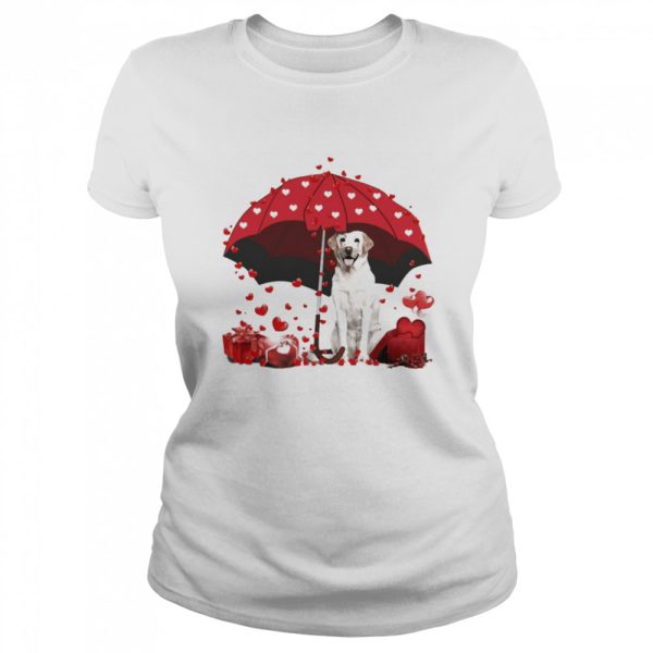 Loving Red Umbrella Yellow Labrador Christmas Sweater Shirt