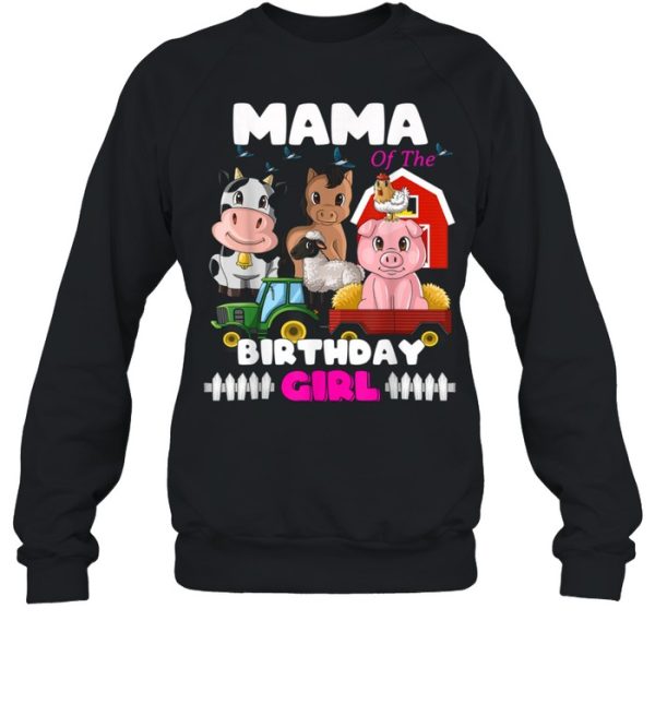 Mama of The Birthday Girl Barnyard Farm Animals Tractor shirt