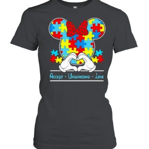 Mickey Love Heart Accept Understand Autism Awareness Shirt 2