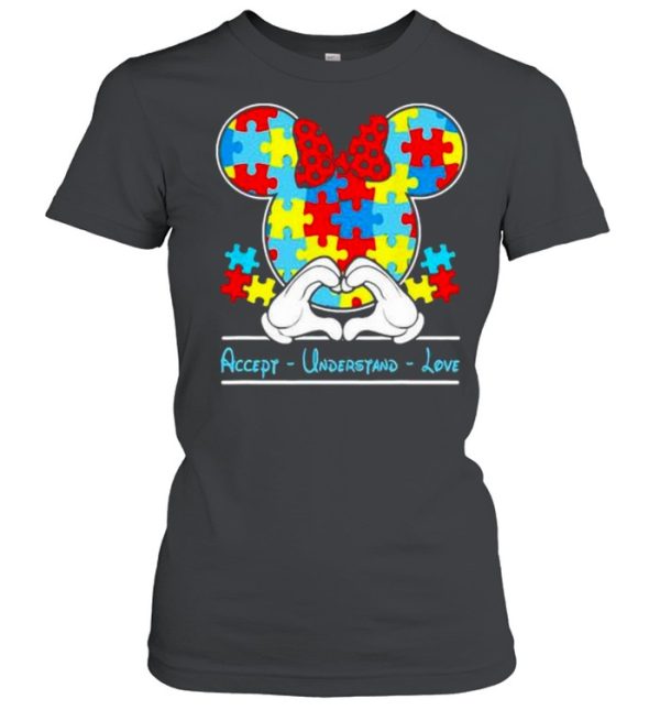 Mickey Love Heart Accept Understand Autism Awareness Shirt