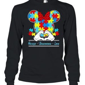 Mickey Love Heart Accept Understand Autism Awareness Shirt 3