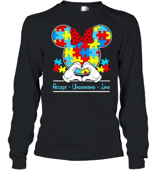 Mickey Love Heart Accept Understand Autism Awareness Shirt