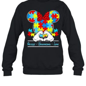 Mickey Love Heart Accept Understand Autism Awareness Shirt 4