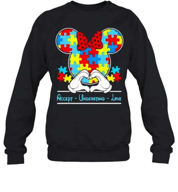 Mickey Love Heart Accept Understand Autism Awareness Shirt