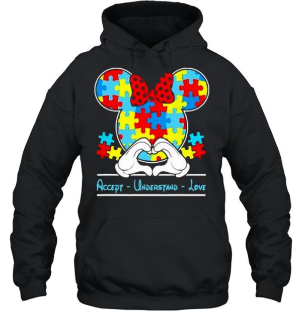 Mickey Love Heart Accept Understand Autism Awareness Shirt