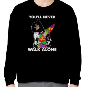 Minnesota Vikings You'll Never Walk Alone Dad And Son Autism T Shirt 2