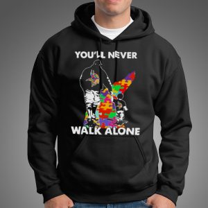 Minnesota Vikings You'll Never Walk Alone Dad And Son Autism T Shirt 5