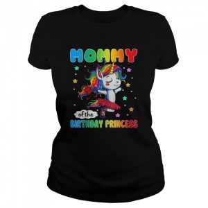 Mommy of the Birthday Princess Girls Unicorn Mom Party Shirt 2