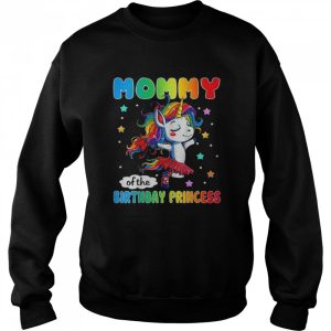 Mommy of the Birthday Princess Girls Unicorn Mom Party Shirt 4