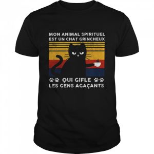 Mon animal spirituel est un chat grincheux qui gifle les gens agacants shirt 1