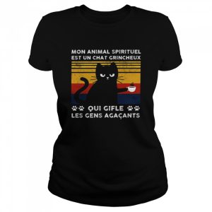 Mon animal spirituel est un chat grincheux qui gifle les gens agacants shirt 2