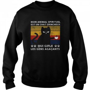 Mon animal spirituel est un chat grincheux qui gifle les gens agacants shirt 4