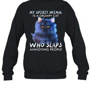 My Spirit Animal Is A Grumpy Cat Who Slaps Annoying People Shirt 4