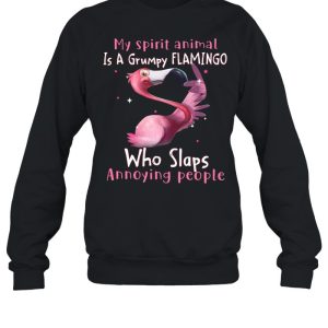 My spirit animal Is a grumpy Flamingo who slaps annoying people shirt 4