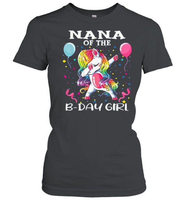 Nana of the birthday girl unicorn dabbing party shirt