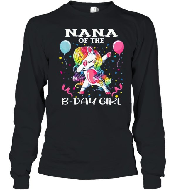 Nana of the birthday girl unicorn dabbing party shirt