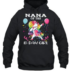 Nana of the birthday girl unicorn dabbing party shirt 5