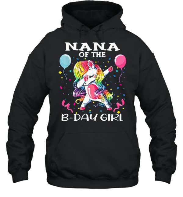 Nana of the birthday girl unicorn dabbing party shirt