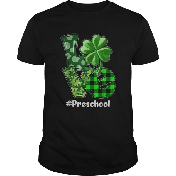 Nice Love Preschool Plaid St Patricks Day Shamrock shirt