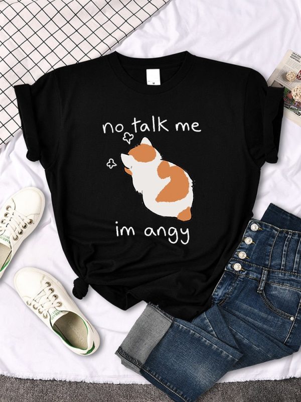 No Talk Me i m angy’ Funny Cat T-Shirt