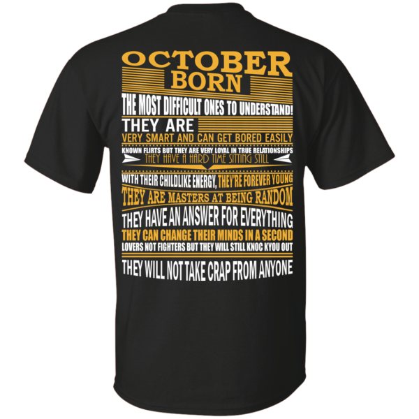 October Born – The Most Difficult Ones To Understand Shirt – Back Design