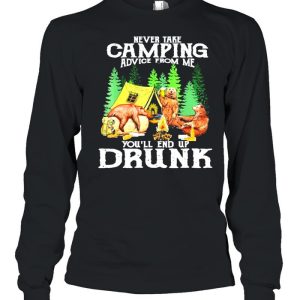 Original bear drink Beer never take Camping advice from me you'll end up drunk shirt 3