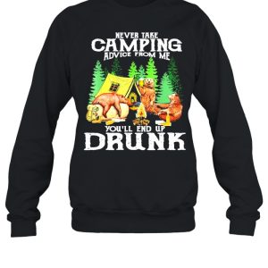 Original bear drink Beer never take Camping advice from me you'll end up drunk shirt 4