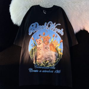 Oversize Vintage Cat T-Shirt