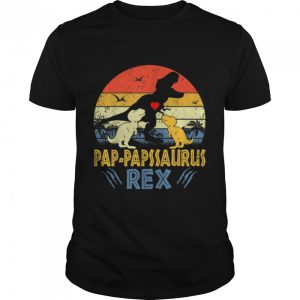 Pap-Paps Saurus T Rex Dinosaur Pap-Paps 2 kids Family T-Shirt