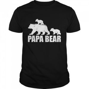 Papa Bear Two Cubs Daddy Bear Twin Papa 2 Shirt