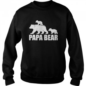 Papa Bear Two Cubs Daddy Bear Twin Papa 2 Shirt 4