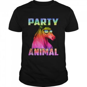 Party Animal Horse Horses Equestrian Rave EDM Tie Dye Shirt 1