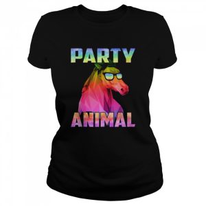 Party Animal Horse Horses Equestrian Rave EDM Tie Dye Shirt