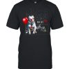 Pit Bull Dog Clown Oh It Rain Balloon Funny Halloween T-Shirt