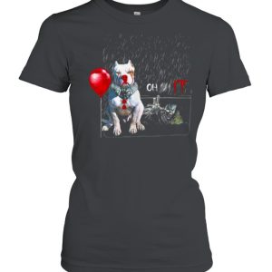 Pit Bull Dog Clown Oh It Rain Balloon Funny Halloween T Shirt 2