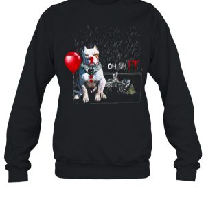 Pit Bull Dog Clown Oh It Rain Balloon Funny Halloween T Shirt 4