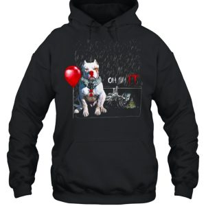 Pit Bull Dog Clown Oh It Rain Balloon Funny Halloween T Shirt 5