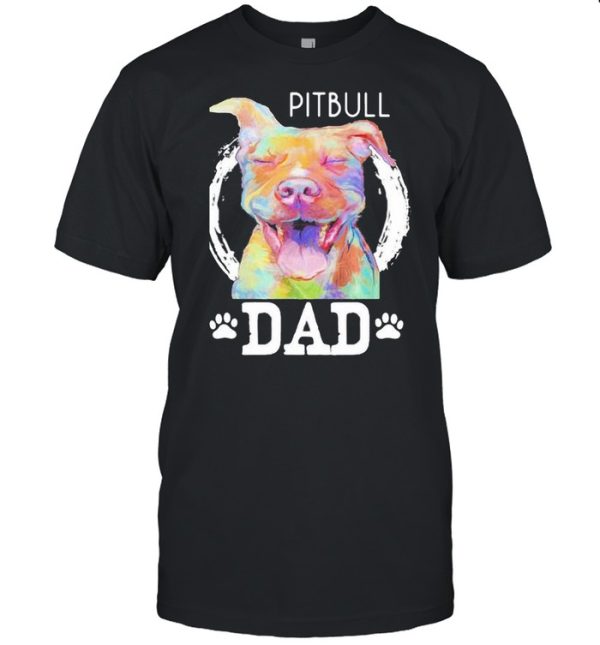 Pitbull Dad Watercolor Shirt