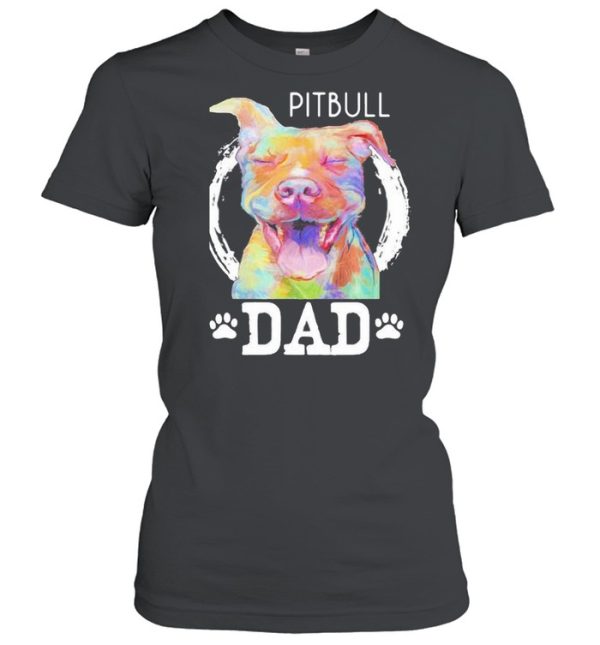 Pitbull Dad Watercolor Shirt