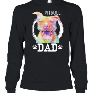 Pitbull Dad Watercolor Shirt 3